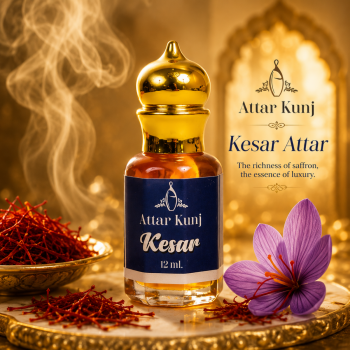 Attar Kunj Premium Saffron 12ml – Traditional Kannauj Attar